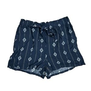 NWT Good Luck Gem Navy Paper Bag Waist Shorts Size Large [278]